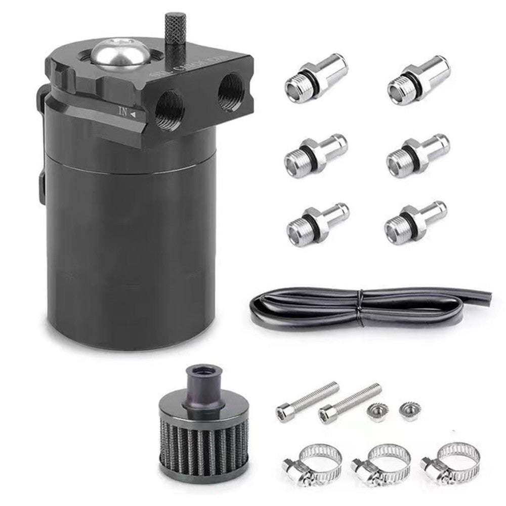 Universal Oil Catch Can Kit Reservoir Baffled Tank with Breather Filter Aluminum