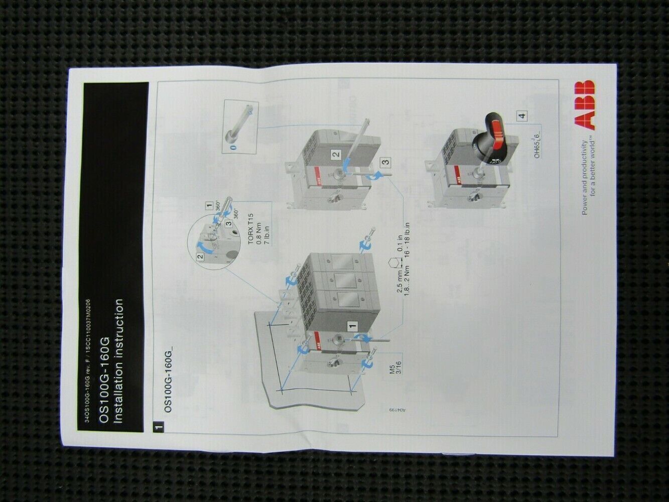 ABB 1SCA121974R1001 OS100GJ30 Fused Switch NEW 1PC ABB