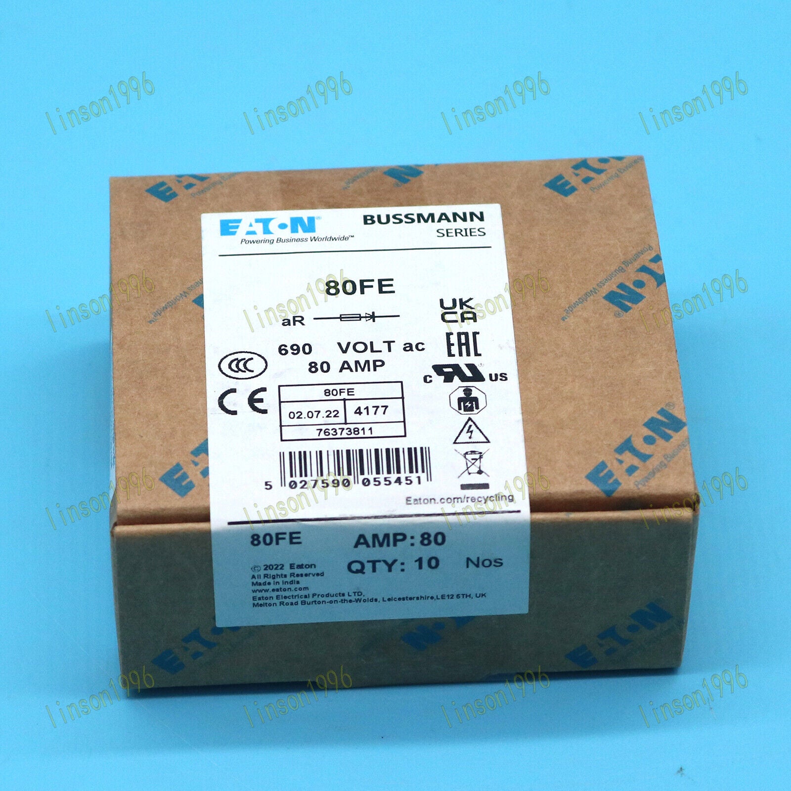 10-80 Bussmann Fuse EATON BS88:4 690V FAST SHIP - BUSSMANN