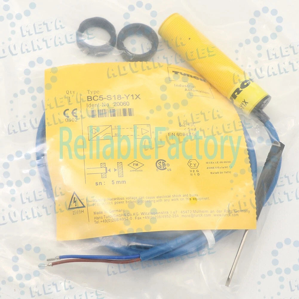 Turck BC5-S18-Y1X Capacitive Sensor Embeddable 5mm Range 18mm Plastic Barrel