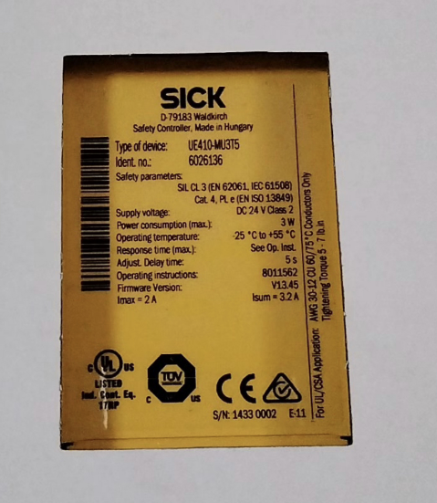 SICK Safety Relay UE410MU3T5 with 6026136 Model Industrial Use - SICK