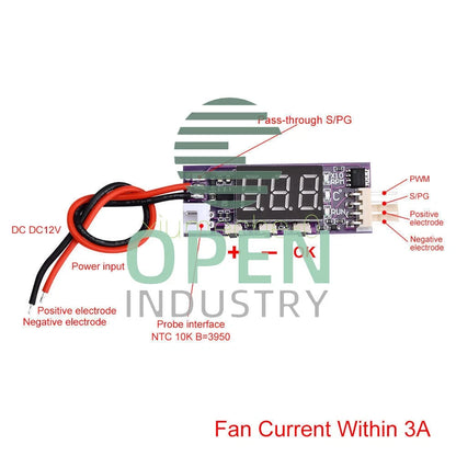 DC12V 3A 4-wire PWM PC Fan Temperature Control Speed Controller Speed Governor