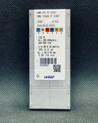 ISCAR CNMG 431-TF IC907 CNMG 120404-TF Carbide Inserts 10 PCS Free Shipping!