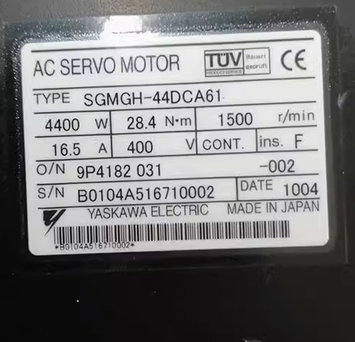 new YASKAWA SGMGH-44DCA61 Servo Motor - YASKAWA