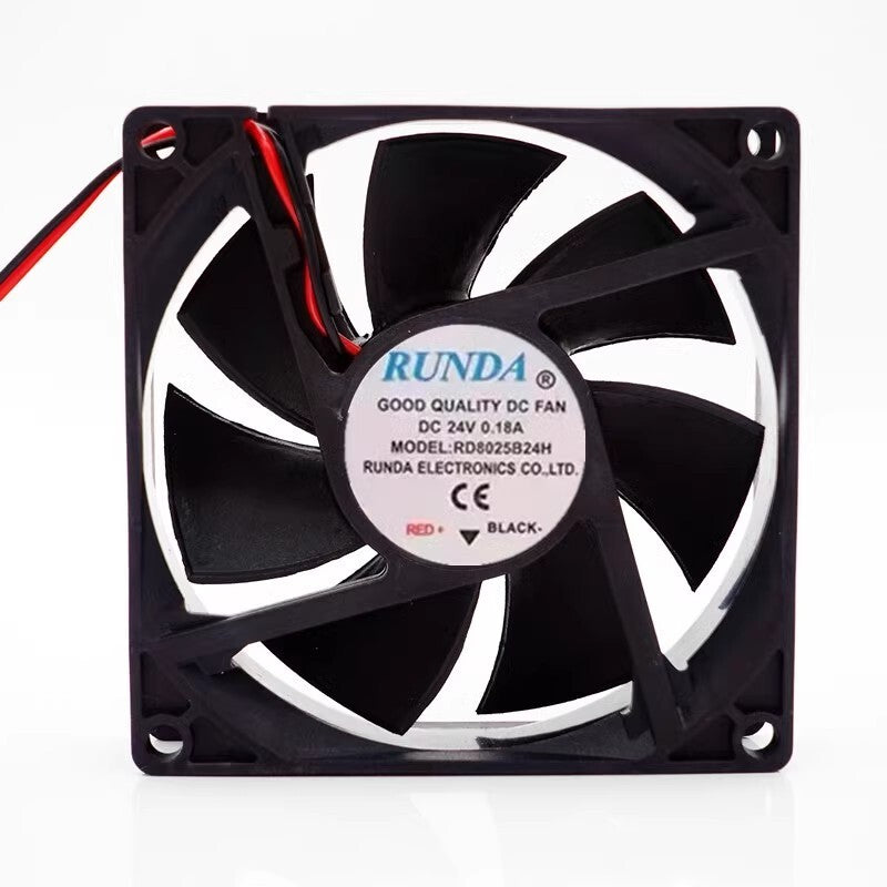 RUNDA RD8025B24H 8025 DC24V 0.18A 8CM 2-wire silent inverter cooling fan