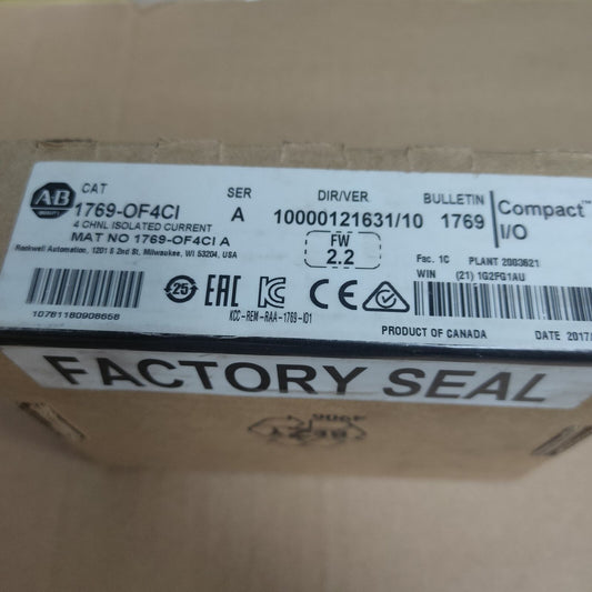 New Factory Sealed Logix 1769OF4CI Compact Current Module 4Pt 1769OF4CI - LOGIX