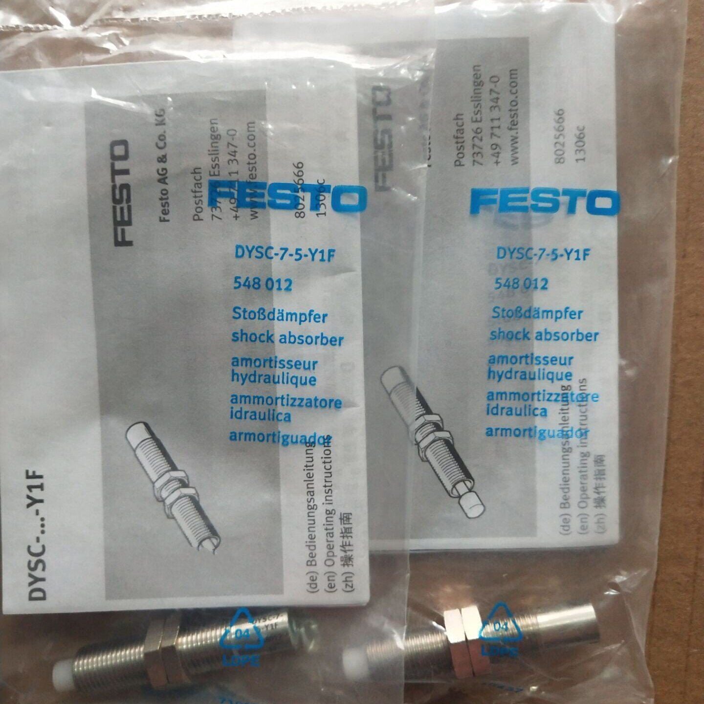 1pcs FESTO DYSC-7-5-Y1F Pneumatic Shock Absorber 548012