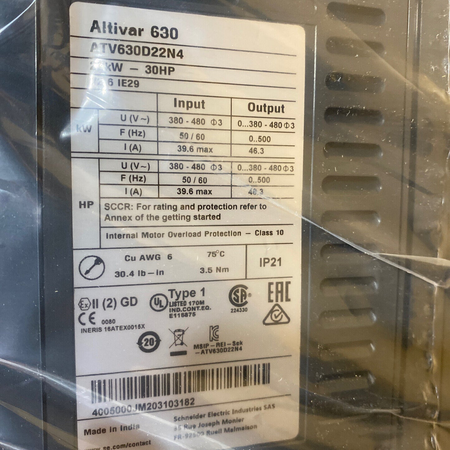 Schneider ATV630D22N4 Inverter Generator - SCHNEIDER