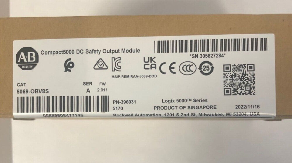 New Sealed AB 5069-OBV8S Compact 8-Ch Safety Output Module - SEALED AB