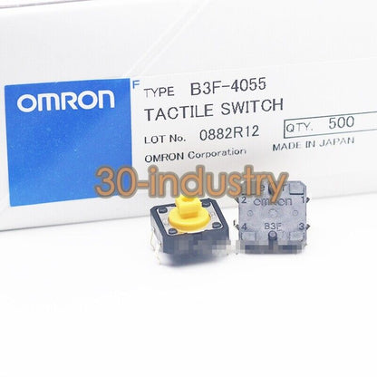 500pcs OMRON B3F-4055 Micro Tap Key Switch 4 Pins 12x12x7.3mm - OMRON