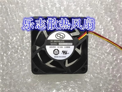 DC BRUSHLESS DF0602524B2HN 6025 DC24V 0.12A 2.88W 3-Wire Inverter Cooling Fan