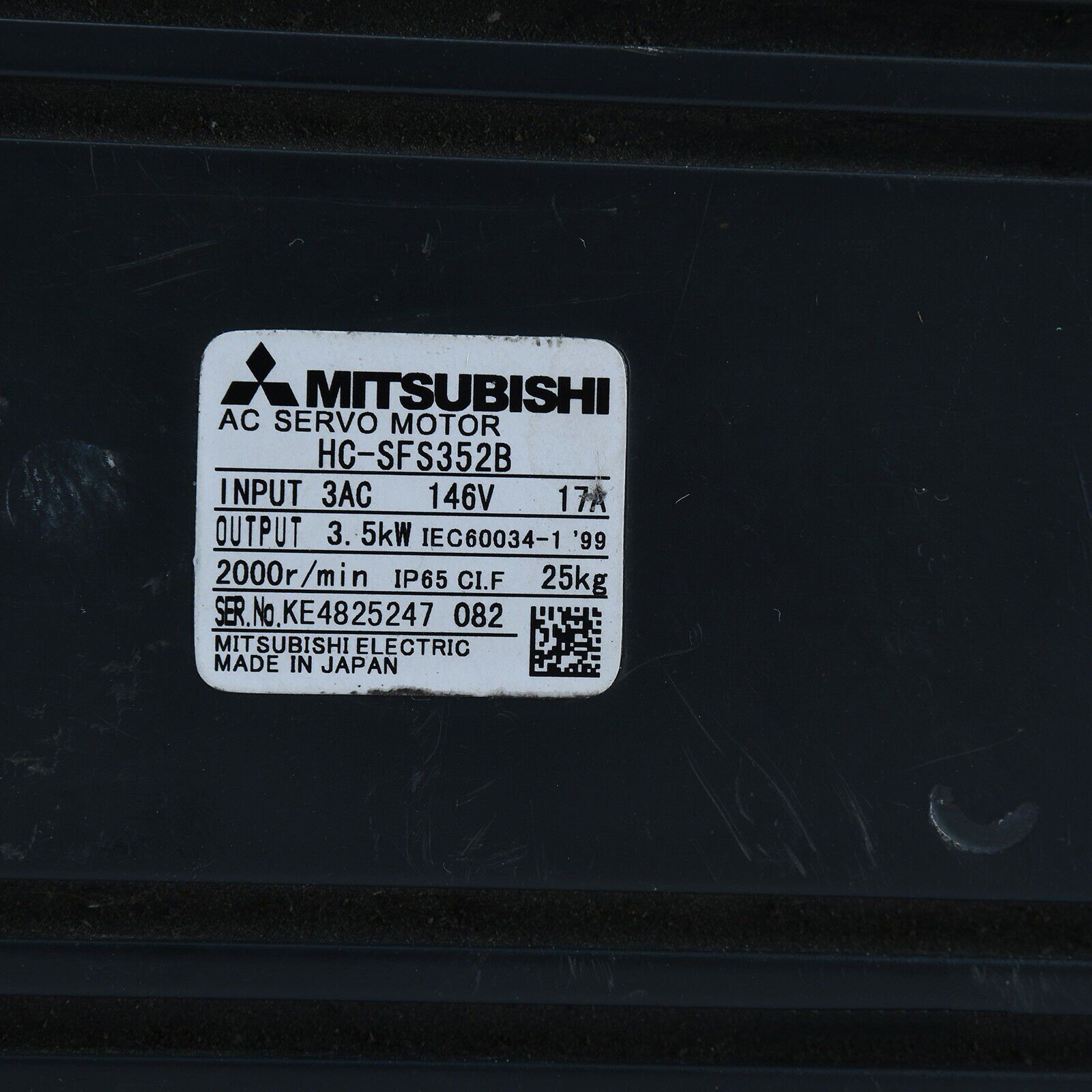 Used Mitsubishi Servo Motor HC-SFS352B - Tested Good Condition - MITSUBISHI