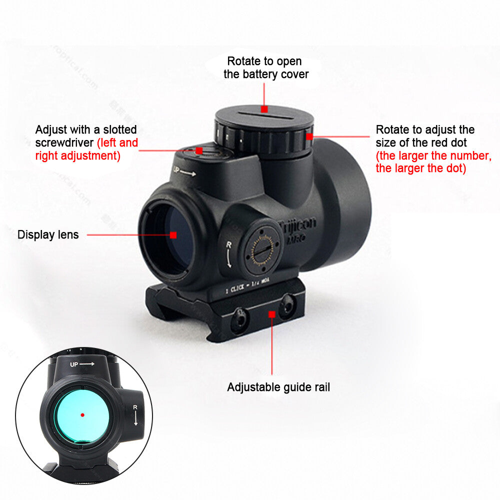 1x25 Red Dot Sight Clone Illuminated Holographic Hunting Scope Gear Black US