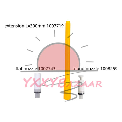 Extension Rod 300mm With 2pcs Nozzle For 03 Electrostatic Powde Spray Gun