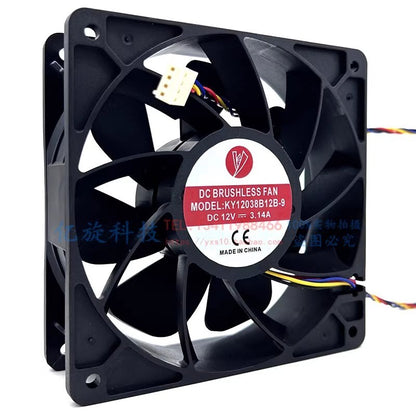 1PCS KY12038B12B-9 12038 DC12V 3.14A 12CM 4-Pin High Speed Cooling Fan