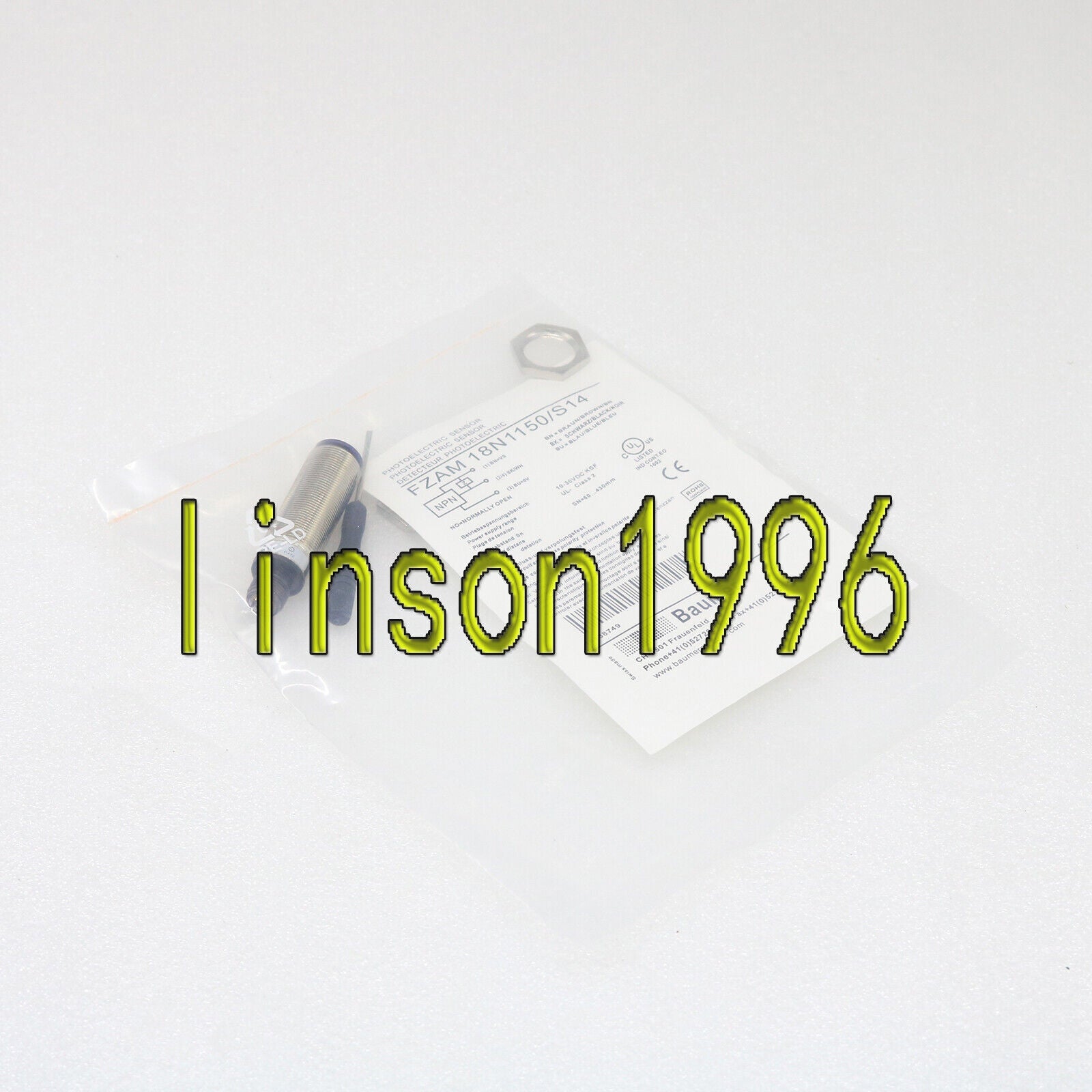 Baumer FZAM 18N1150/S14 Diffuse Sensor - BAUMER