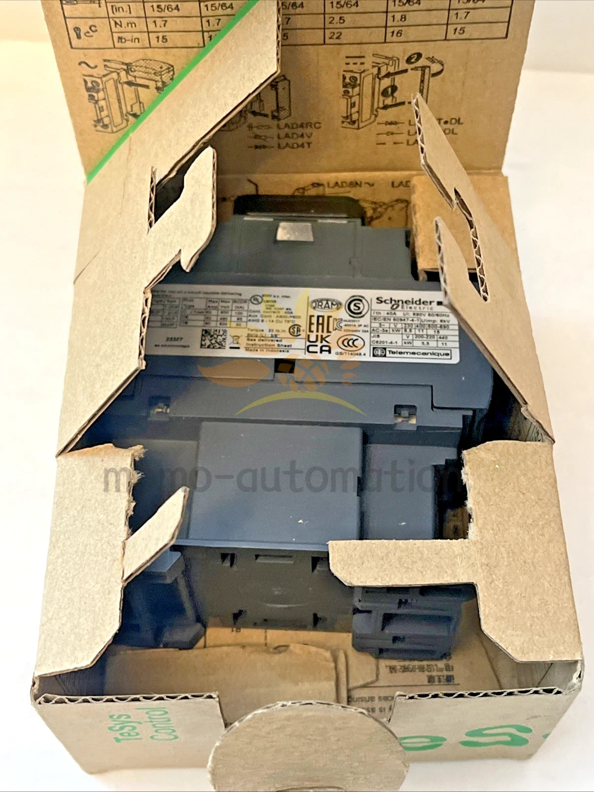 Schneider LC1D25M7 Contactor 3 poles 25 Amps Screw 220V 50/60 Hz 1PCS
