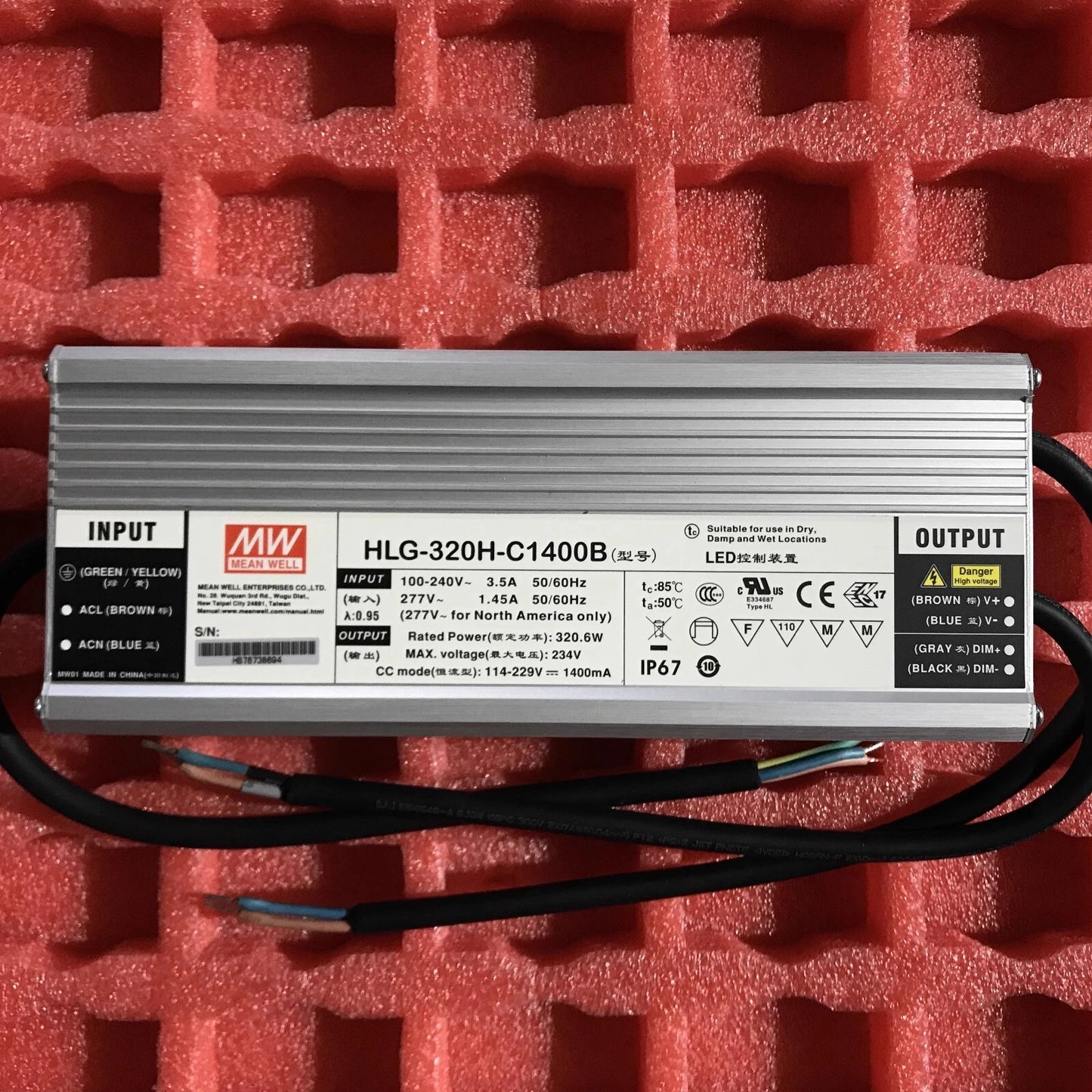 Meanwell HLG-320H-C1400B LED Switching Power Supply