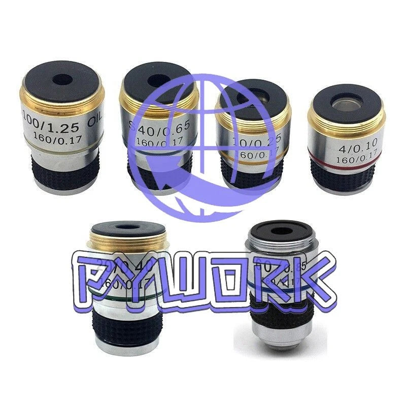 4X 10X 20X 40X 60X 100X Achromatic Objective Lens f/ Biological Microscope 185mm