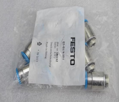 10PC  FESTO Threaded plug QS-G1/4-10-I 186112 Free shipping