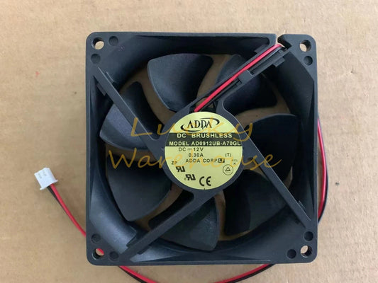 1 PCS ADDA Fan AD0912UB-A70GL DC12V 0.30A 9025 9CM 2 PIN