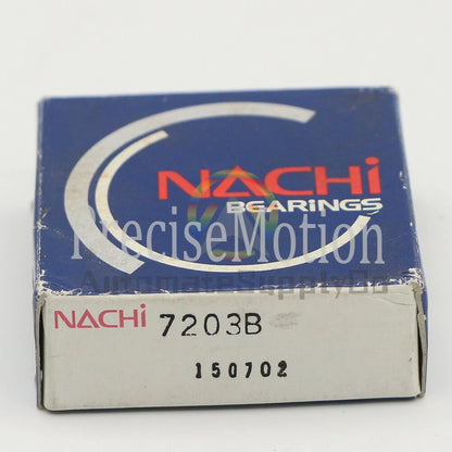 NACHI 7203B Angular Contact Ball Bearings 17x40x12mm. /
