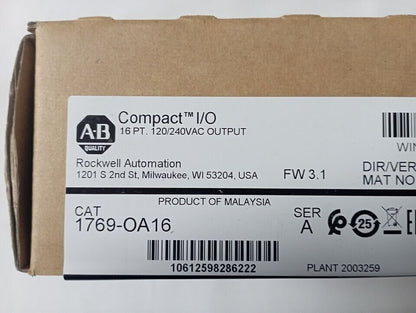 Allen Bradley 1769-OA16 16PT 240VAC Module - ALLEN BRADLEY