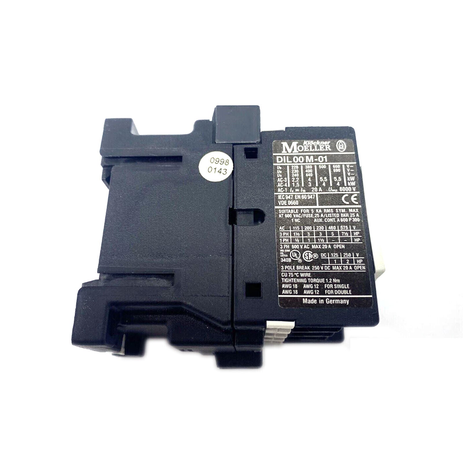 Eaton Moller DIL00-M-01 Contactors - EATON MOLLER