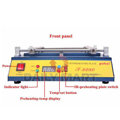 new T-8280 Infrared IR PCB Preheater Preheating Oven 1600W