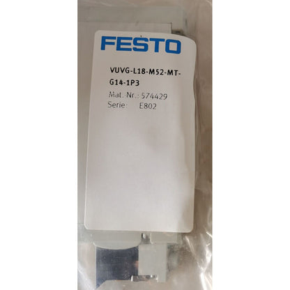 One FESTO VUVG-L18-M52-MT-G14-1P3 574429 Solenoid Valve Free Shipping