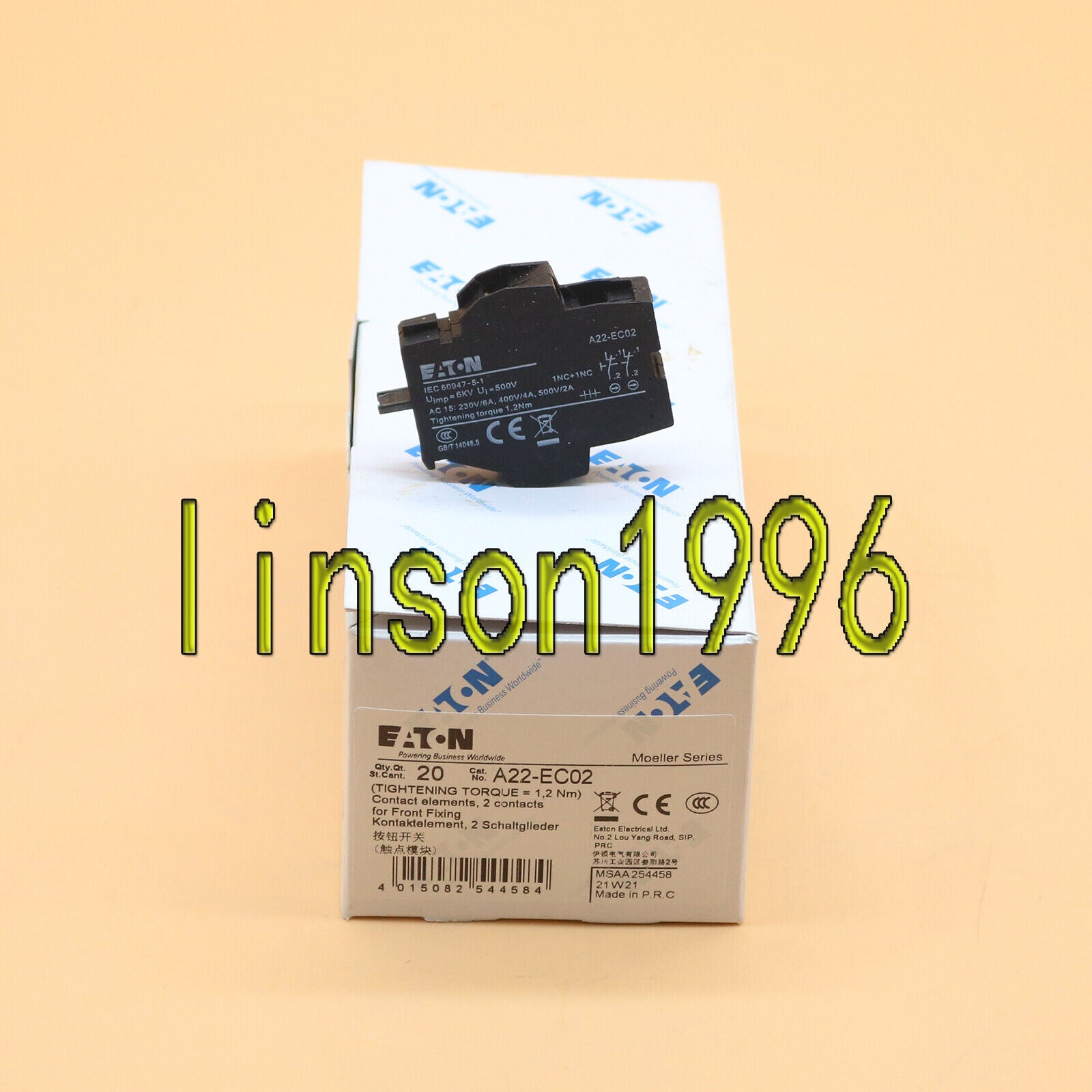 20-Piece Eaton A22-EC02 Push Button Switch - EATON