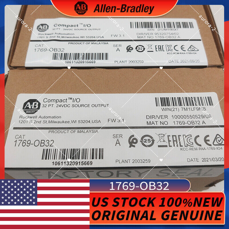 New Factory Sealed CompactLogix 32 Pt 24VDC Module 1769OB32 - COMPACTLOGIX