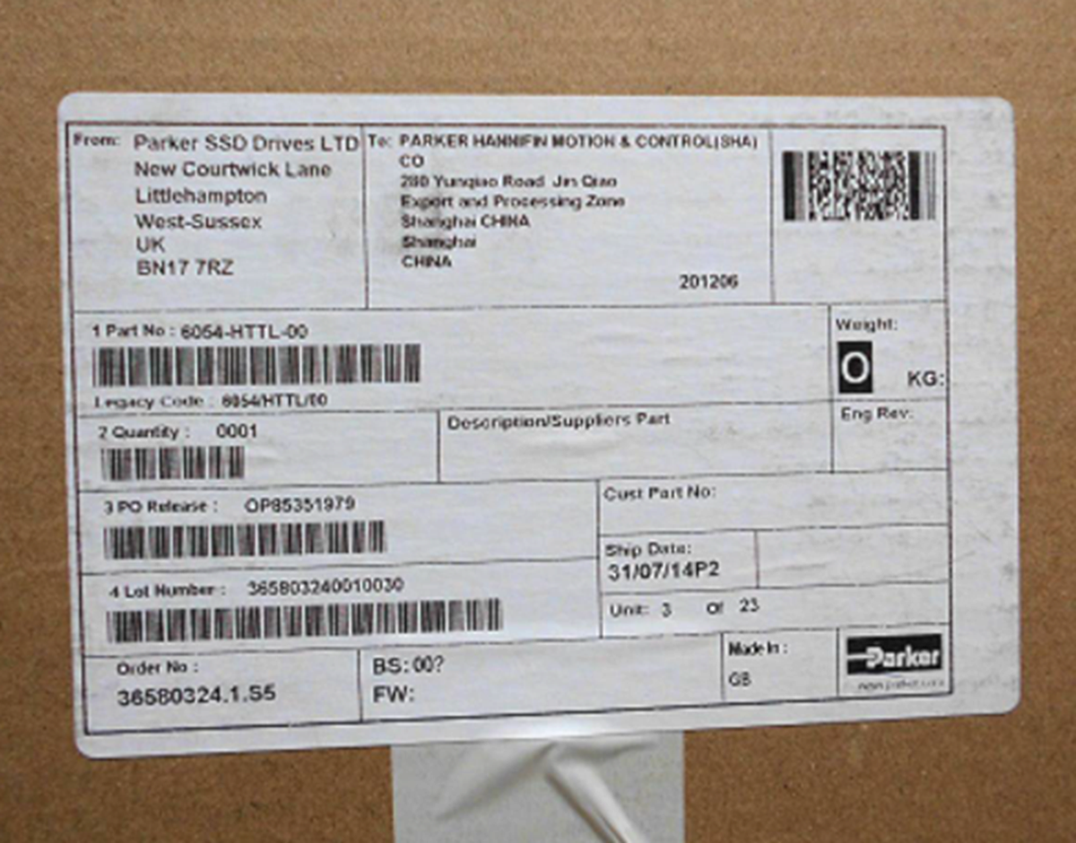 new PARKER 6054-HTTL-00 Inverter Coding