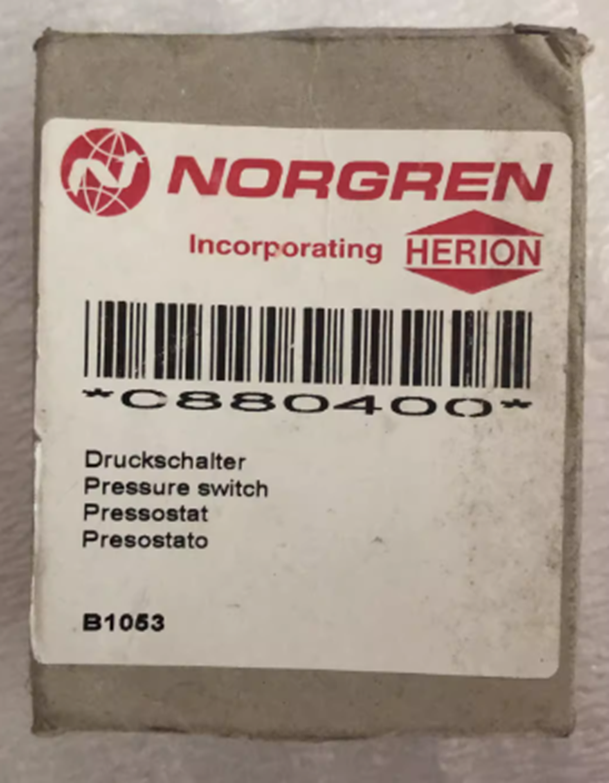 NORGREN 0880400 Pressure Switch 250V 100mA NORGREN