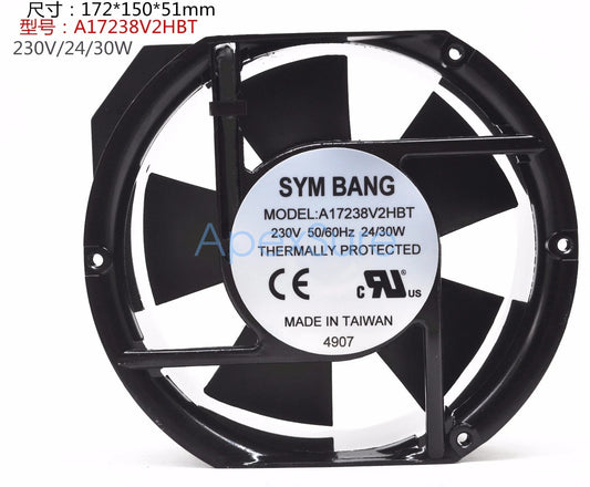 1PCS SYM BANG FAN A17238V2HBT 230V 50/60Hz 24/30W cooling fan