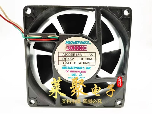 MECHATRONICS A9225E48B1 9025 DC48V 0.13A 9CM 3-Wire Silent Cooling Fan