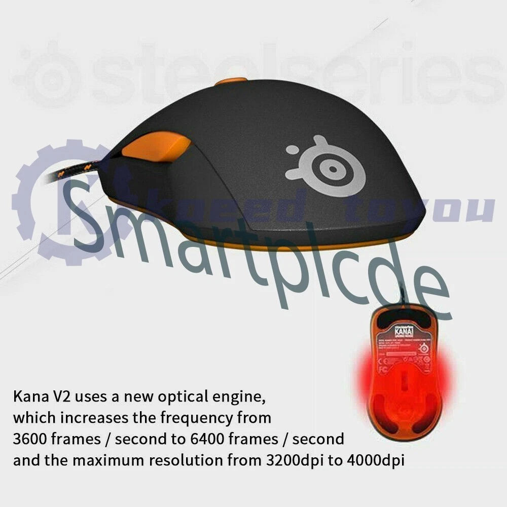steelseries kana v2 ergonomic photoelectric wired gaming mouse cpi switch