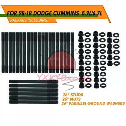 Cummins Cylinder Head Stud Kit 247-4202 for 98-18 Dodge 24v Diesel 5.9L 6.7L
