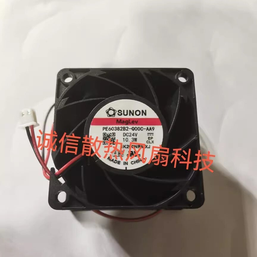 SUNON PE60382B2-Q00C-AA9 DC24 10.3W 6CM 2-Pin Silent Cooling Fan