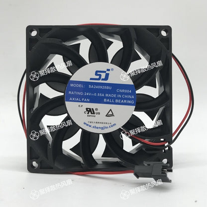 SJ SA240925BU 9025 24V 0.55A 9CM 2-wire inverter cooling fan