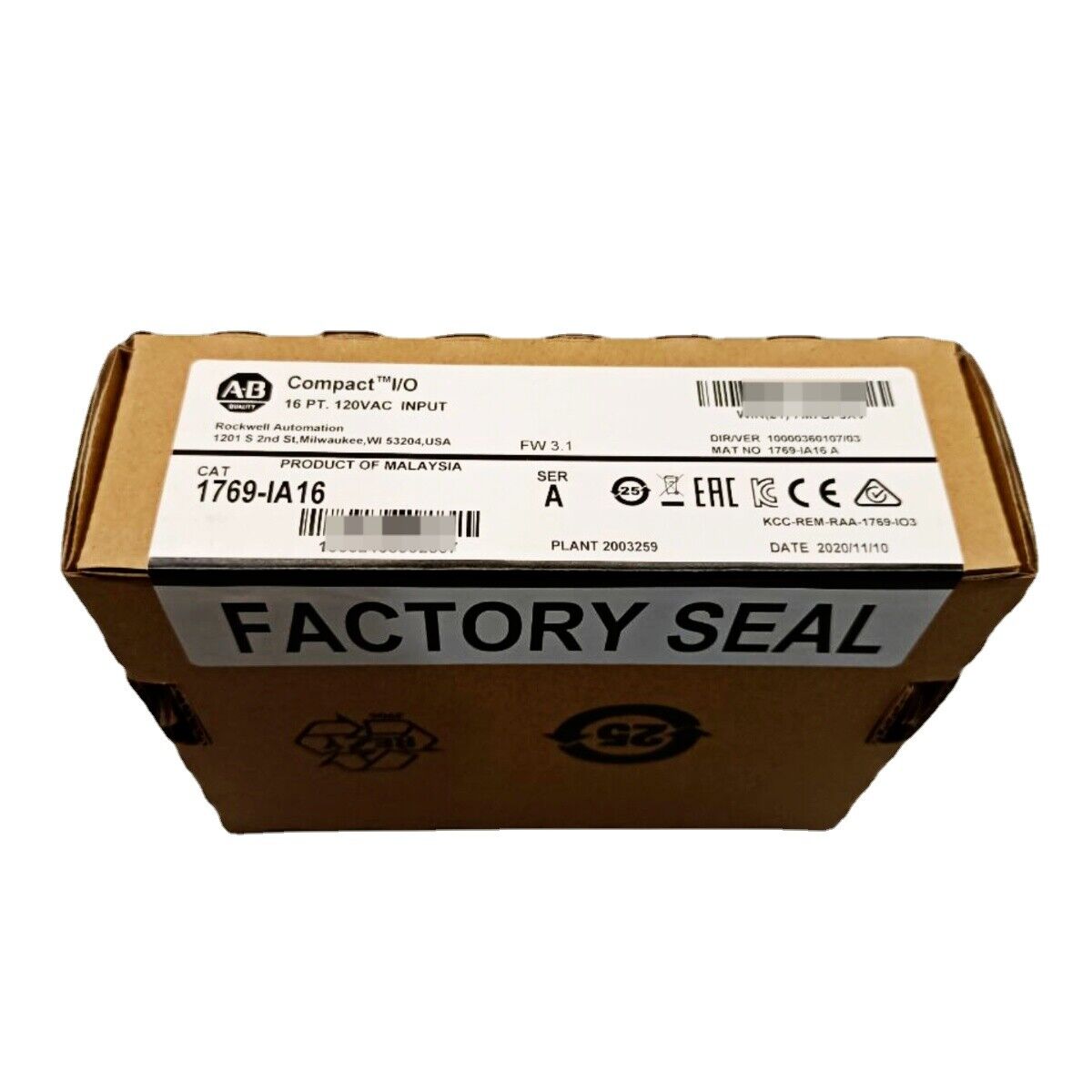 Factory Sealed AB 1769-IA16 CompactLogix 16 Pt 120VAC Module New in box AB