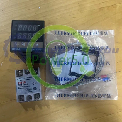 REX-C100 Digital lcd PID Temperature Controller Set+ K Thermocouple+ MaxSSR 40DA