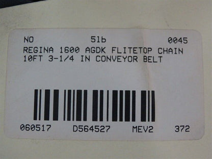 REGINA 1600 AGDK FLITETOP CHAIN CONVEYOR BELT 120x3.25x1 - REGINA