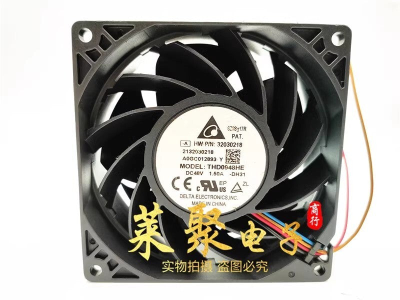 Delta THD0948HE 9038 DC48V 1.50A 9CM 4-Wire High Airflow Server Cooling Fan