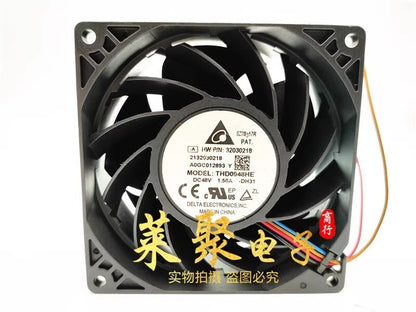 Delta THD0948HE 9038 DC48V 1.50A 9CM 4-Wire High Airflow Server Cooling Fan