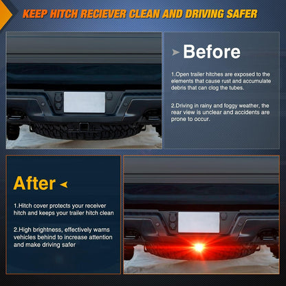 12 LED Tow Rear Tail Stop Brake Light 12V 2" Trailer Hitch Cover Light