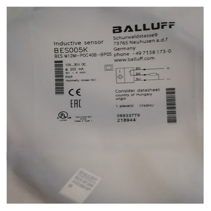 1PC BALLUFF BES M12MI-POC40B-BP05 Proximity Switch Pro - BALLOFF