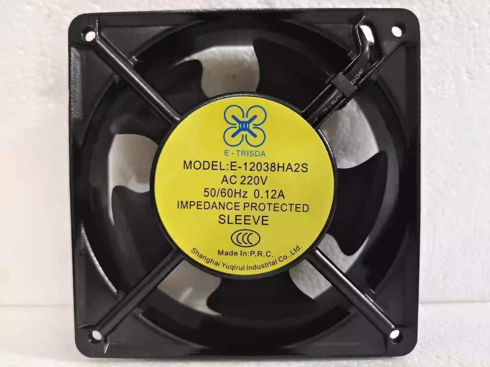 E-trisda E-12038HA2S AC220V 50/60Hz 0.12A 120*120*38MM Ball Cooling Fan