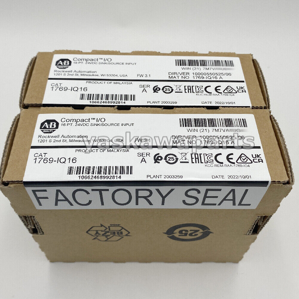 AB 1769-IQ16 CompactLogix 16 Pt 24VDC INPUT Module - New Factory Sealed - COMPACTLOGIX