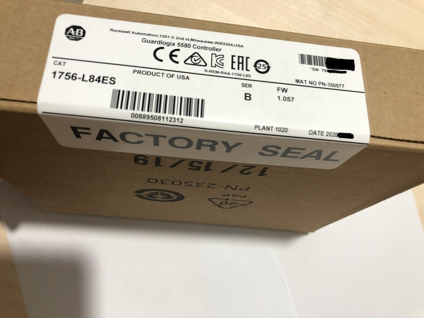 1756-L84ES SER B Guardlogix 5580 Controller Processor Automation New Sealed PLC - GUARDIAN LOGIX